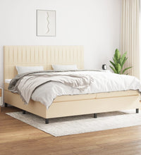 Boxspringbett mit Matratze Creme 200x200 cm Stoff