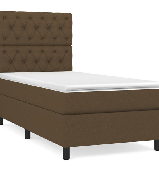 Boxspringbett mit Matratze Dunkelbraun 80x200 cm Stoff