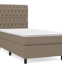 Boxspringbett mit Matratze Taupe 90x200 cm Stoff