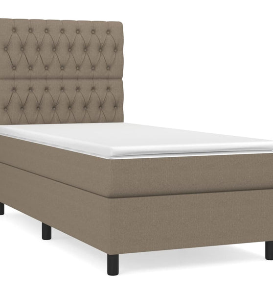 Boxspringbett mit Matratze Taupe 90x200 cm Stoff