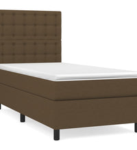 Boxspringbett mit Matratze Dunkelbraun 80x200 cm Stoff