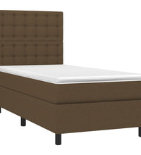Boxspringbett mit Matratze Dunkelbraun 80x200 cm Stoff