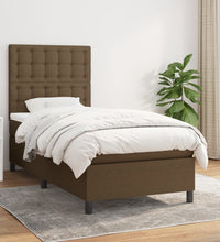 Boxspringbett mit Matratze Dunkelbraun 80x200 cm Stoff