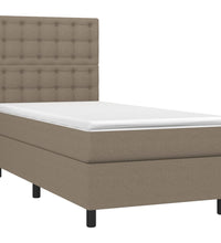 Boxspringbett mit Matratze Taupe 90x200 cm Stoff