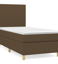 Boxspringbett mit Matratze Dunkelbraun 80x200 cm Stoff