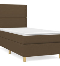 Boxspringbett mit Matratze Dunkelbraun 80x200 cm Stoff