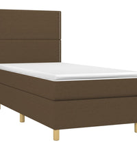 Boxspringbett mit Matratze Dunkelbraun 80x200 cm Stoff