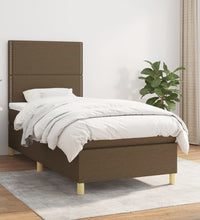 Boxspringbett mit Matratze Dunkelbraun 80x200 cm Stoff