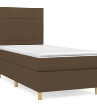 Boxspringbett mit Matratze Dunkelbraun 80x200 cm Stoff