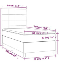 Boxspringbett mit Matratze Dunkelbraun 80x200 cm Stoff