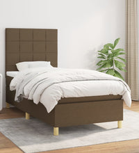 Boxspringbett mit Matratze Dunkelbraun 80x200 cm Stoff