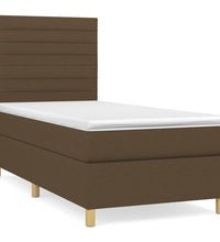 Boxspringbett mit Matratze Dunkelbraun 80x200 cm Stoff
