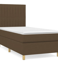 Boxspringbett mit Matratze Dunkelbraun 80x200 cm Stoff