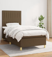 Boxspringbett mit Matratze Dunkelbraun 80x200 cm Stoff