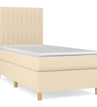 Boxspringbett mit Matratze Creme 100x200 cm Stoff