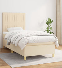 Boxspringbett mit Matratze Creme 100x200 cm Stoff