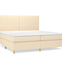 Boxspringbett mit Matratze Creme 200x200 cm Stoff