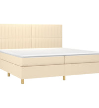 Boxspringbett mit Matratze Creme 200x200 cm Stoff