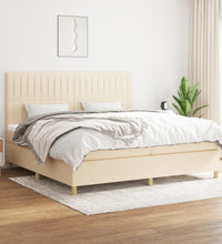 Boxspringbett mit Matratze Creme 200x200 cm Stoff