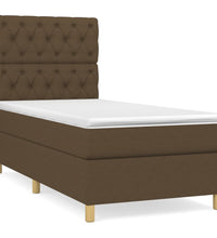 Boxspringbett mit Matratze Dunkelbraun 80x200 cm Stoff