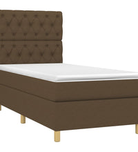 Boxspringbett mit Matratze Dunkelbraun 80x200 cm Stoff