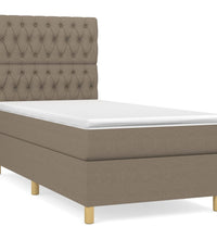 Boxspringbett mit Matratze Taupe 90x200 cm Stoff