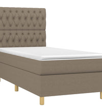 Boxspringbett mit Matratze Taupe 90x200 cm Stoff