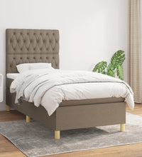 Boxspringbett mit Matratze Taupe 90x200 cm Stoff