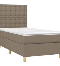 Boxspringbett mit Matratze Taupe 90x200 cm Stoff