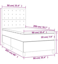 Boxspringbett mit Matratze Taupe 90x200 cm Stoff