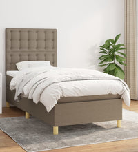 Boxspringbett mit Matratze Taupe 90x200 cm Stoff