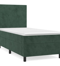 Boxspringbett mit Matratze Dunkelgrün 80x200 cm Samt