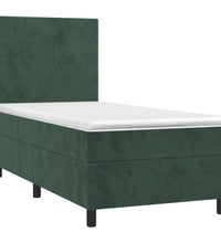 Boxspringbett mit Matratze Dunkelgrün 80x200 cm Samt