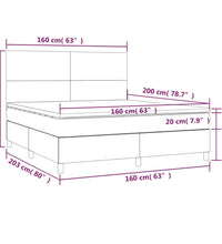 Boxspringbett mit Matratze Dunkelgrün 160x200 cm Samt