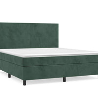 Boxspringbett mit Matratze Dunkelgrün 180x200 cm Samt