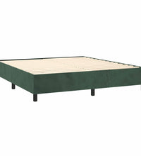 Boxspringbett mit Matratze Dunkelgrün 180x200 cm Samt