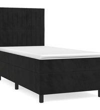 Boxspringbett mit Matratze Schwarz 80x200 cm Samt