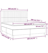 Boxspringbett mit Matratze Schwarz 160x200 cm Samt