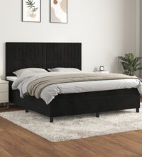 Boxspringbett mit Matratze Schwarz 160x200 cm Samt