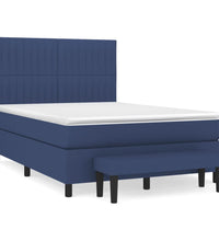 Boxspringbett mit Matratze Blau 140x190 cm Stoff