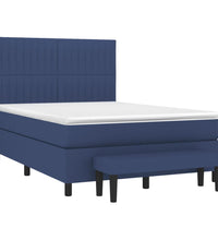 Boxspringbett mit Matratze Blau 140x190 cm Stoff