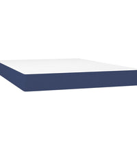 Boxspringbett mit Matratze Blau 140x190 cm Stoff