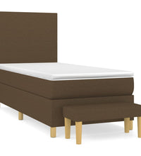 Boxspringbett mit Matratze Dunkelbraun 80x200 cm Stoff