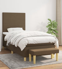 Boxspringbett mit Matratze Dunkelbraun 80x200 cm Stoff