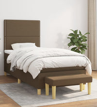 Boxspringbett mit Matratze Dunkelbraun 80x200 cm Stoff