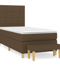 Boxspringbett mit Matratze Dunkelbraun 80x200 cm Stoff