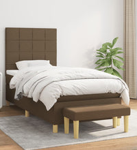 Boxspringbett mit Matratze Dunkelbraun 80x200 cm Stoff