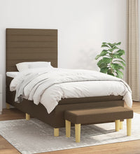 Boxspringbett mit Matratze Dunkelbraun 80x200 cm Stoff