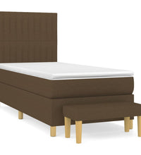 Boxspringbett mit Matratze Dunkelbraun 80x200 cm Stoff