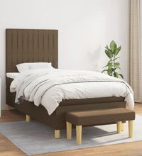 Boxspringbett mit Matratze Dunkelbraun 80x200 cm Stoff